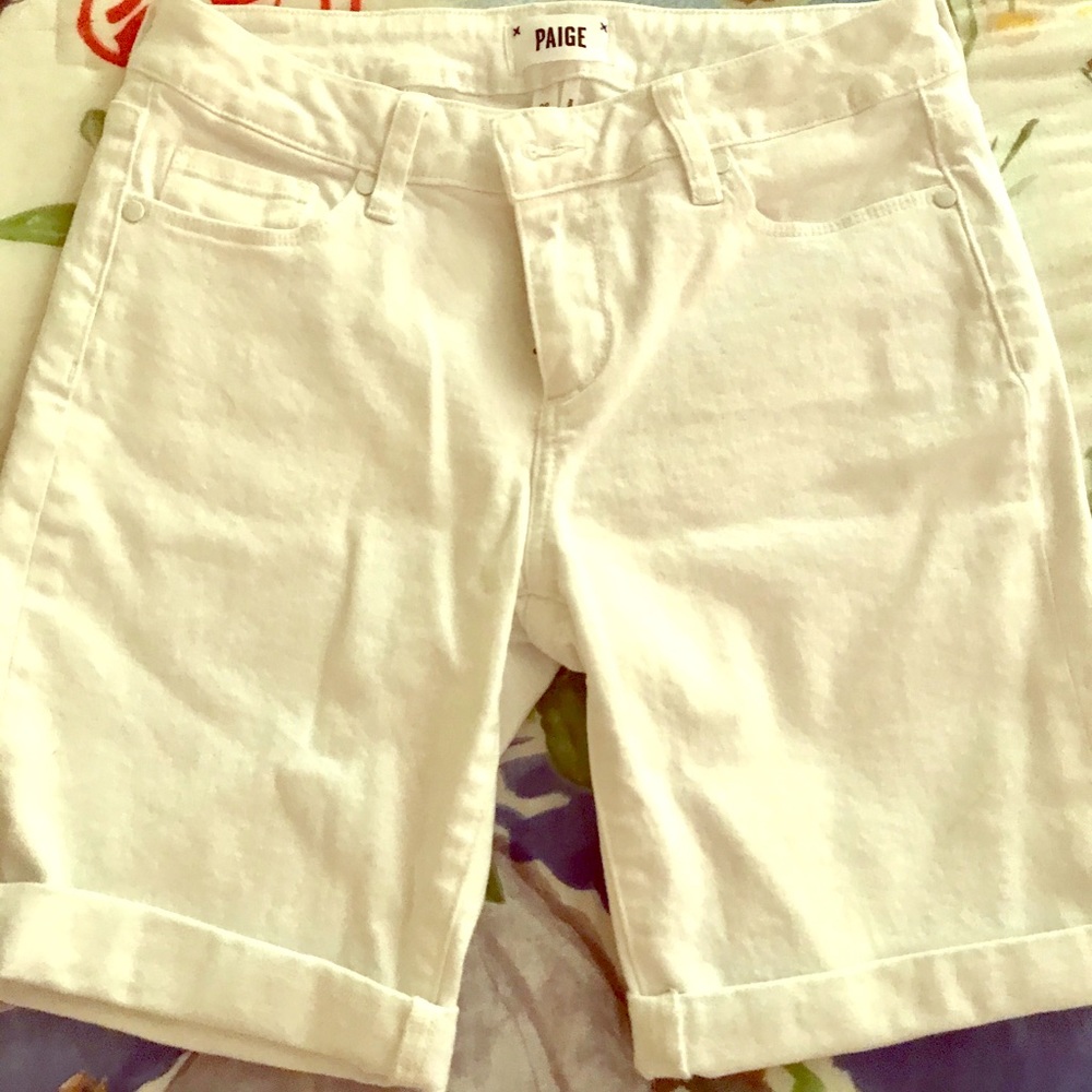 White Paige Knee-Length Shorts